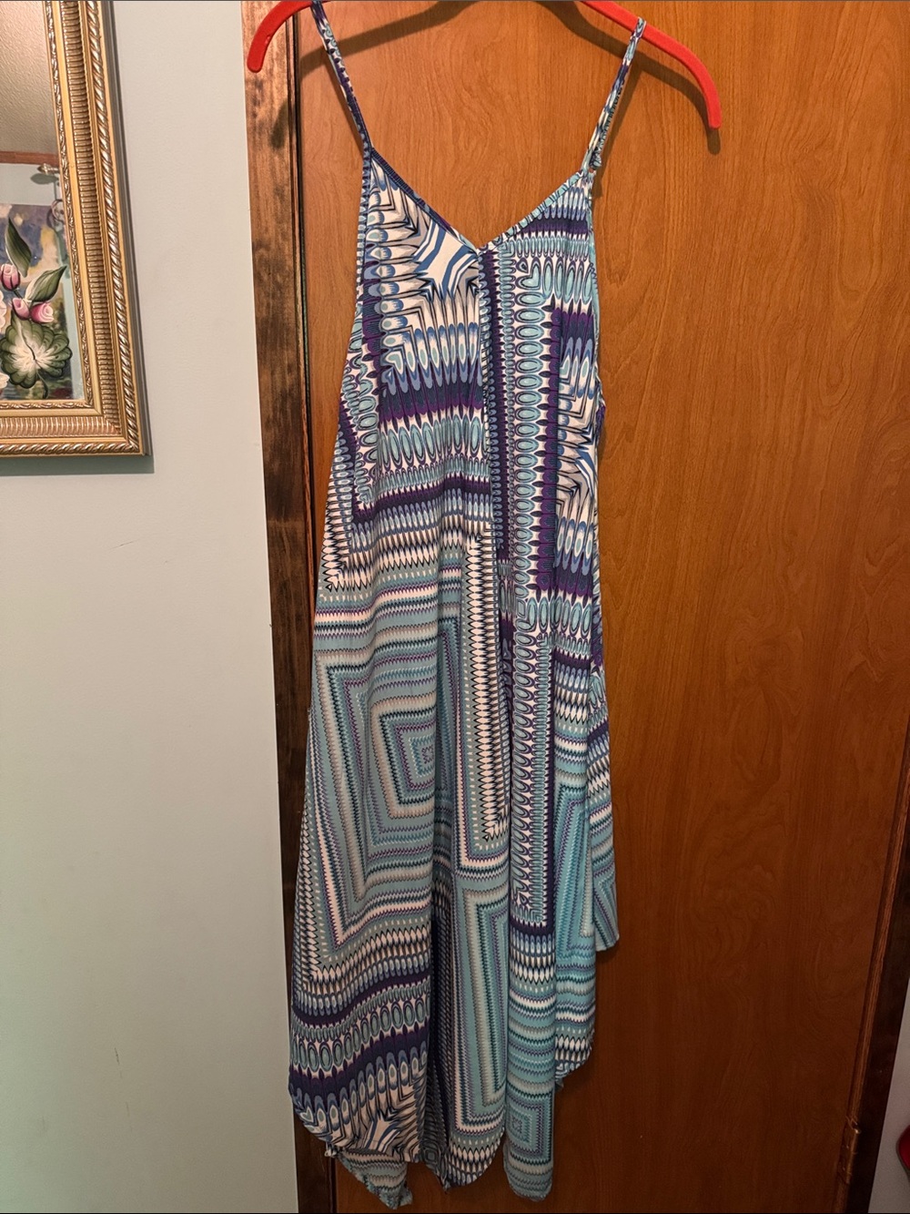 Blue and Purple Asymmetrical Maxi Dress